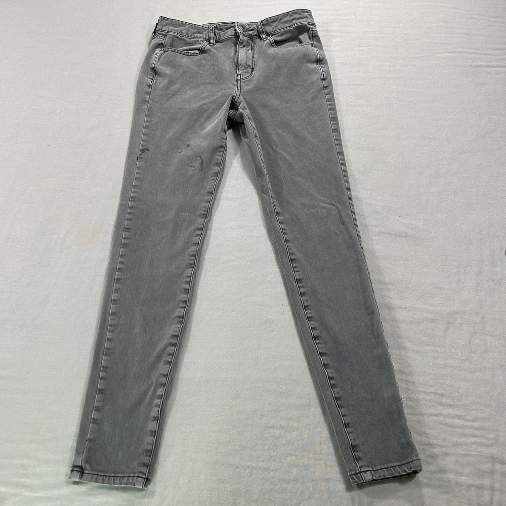 American Eagle Jeans‎ Womens 2 Gray Hi Rise Jegging Skinny Super Stretch 26x27 *